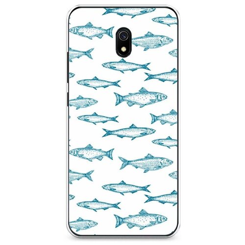 фото Силиконовый чехол "синие рыбки" на xiaomi redmi 8a / сяоми редми 8а case place