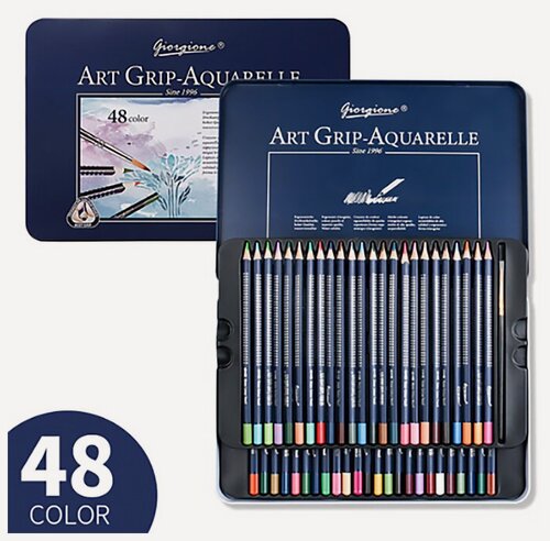 Изображение товара Акварельные карандаши профессиональные Giorgione 48 цветов в металлическом боксе
