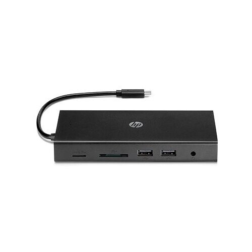 фото Док-станция hp travel usb-c multi port hub (4xusb 3.0, hdmi, vga, rj-45, sd, micro sd) 1c1y5aa, черный