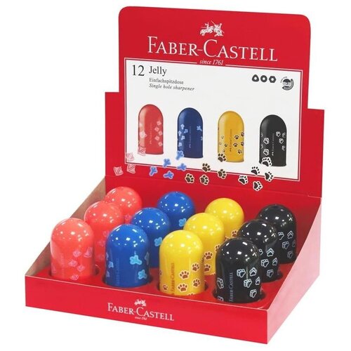 Faber-Castell Точилка Jelly, 12 шт микс точилка 2отв классическая металл faber castell