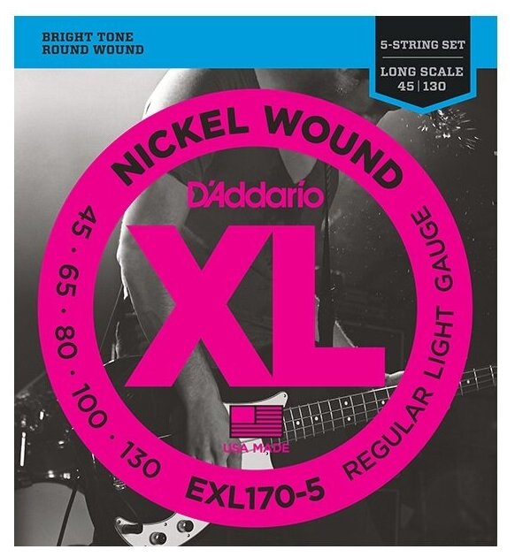 Струны для бас-гитар D'Addario EXL170 XL NICKEL WOUND