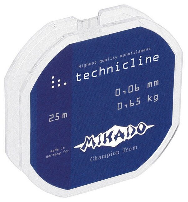 Леска мононить Mikado TECHNICLINE 0,10 (25 м) - 1.55 кг.