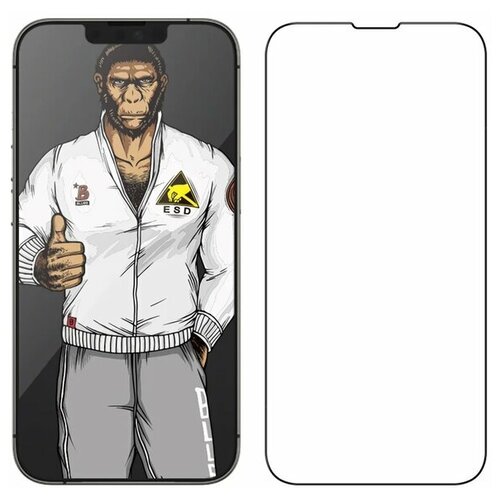 BlueO стекло 2.5D Silk Narrow Anti-Static (антистатик) для iPhone 13 mini 0.33 Black