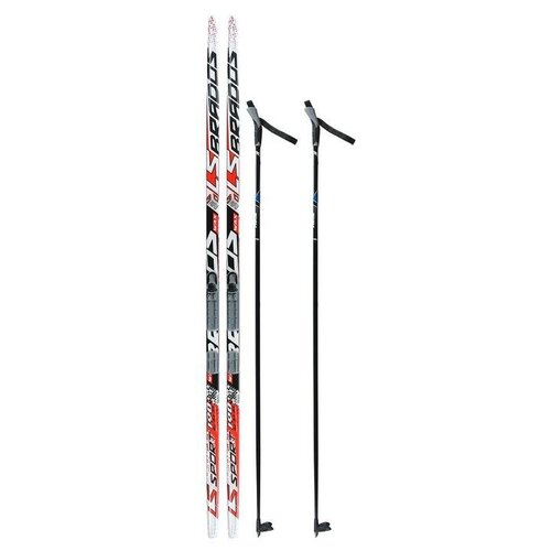 Комплект лыжный: пластиковые лыжи 190 см без насечек, стеклопластиковые палки 150 см, крепления NNN «бренд ЦСТ», цвета микс