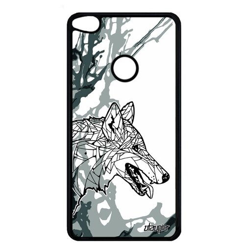 фото Красивый чехол на телефон // huawei p8 lite 2017 // "волк" хищник злой, utaupia, серый