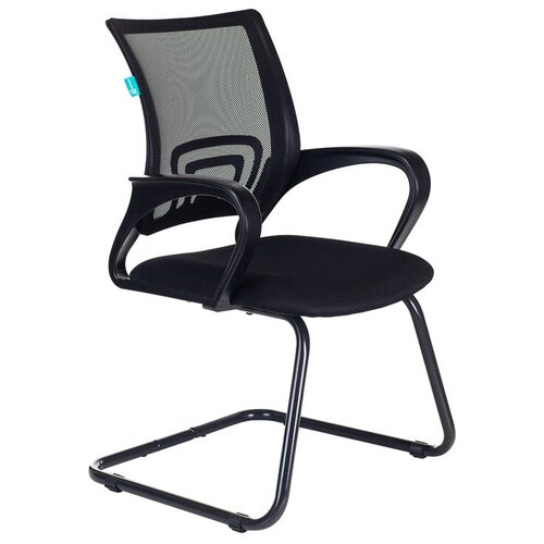 фото Кресло бюрократ ch-695n-av черный tw-01 сиденье черный tw-11 сеткаткань полозья металл черный
