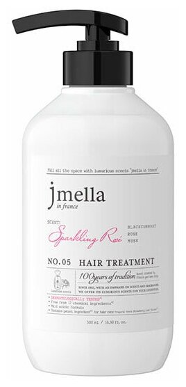 Парфюмированный кондиционер для всех типов волос Jmella In France Sparkling Rose Hair Treatment 500 мл