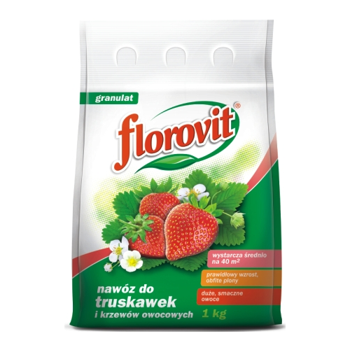 Удобрение гранулированное Florovit для клубники и земляники, 1 кг удобрение florovit для папоротников 0 55 л 0 611 кг