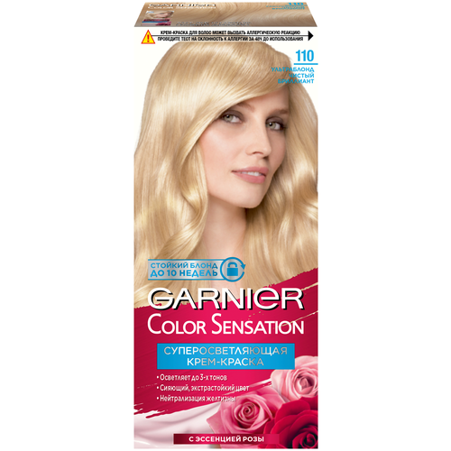 GARNIER Color Sensation стойкая крем-краска для волос, 110 ультраблонд чистый бриллиант, 110 мл garnier color sensation стойкая крем краска роскошный цвет оттенок 9 02 перламутровый блонд 110 мл