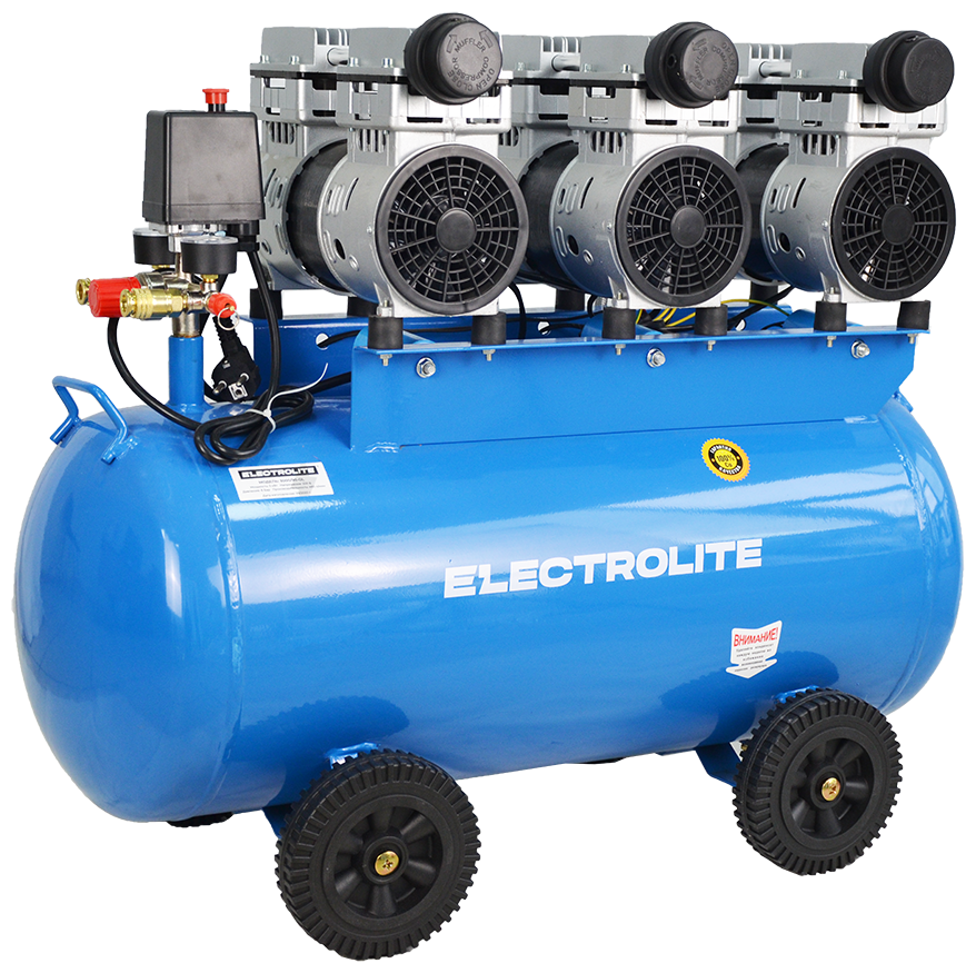 Компрессор воздушный Electrolite 3000/90-OL безмасляный; 3 кВт; 90 л; 480 л/мин