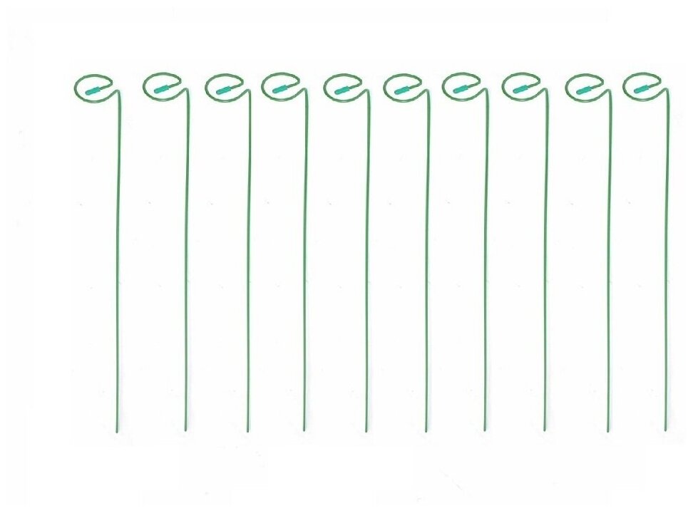 фото Металлическая опора для растений "Гладиолус", зеленая, 10 шт, 67см