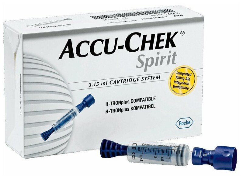 Резервуары (картриджи) для Акку-Чек Спирит (Accu-Chek Spirit) пластиковые 3.15 мл (5 штук в упаковке)