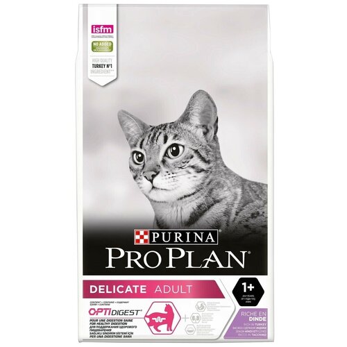 Pro Plan Adult Delicate корм для кошек с чувствительным пищеварением, с индейкой, 3 кг (4 шт.) pro plan nature elements cat delicate digestion для взрослых кошек с чувствительным пищеварением с индейкой 1 4 1 4 кг