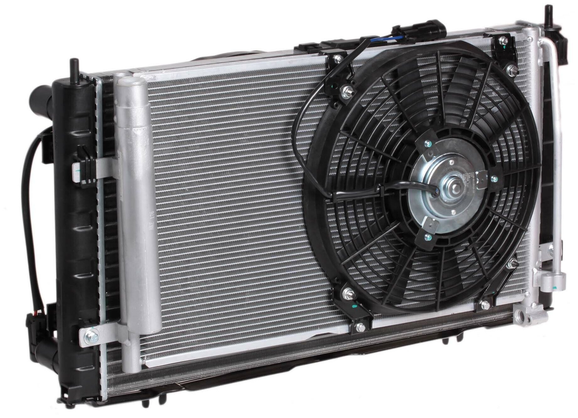 Блок охлаждения (радиатор+конденсор+вентиляторы) для автомобилей Приора (тип Panasonic) LUZAR