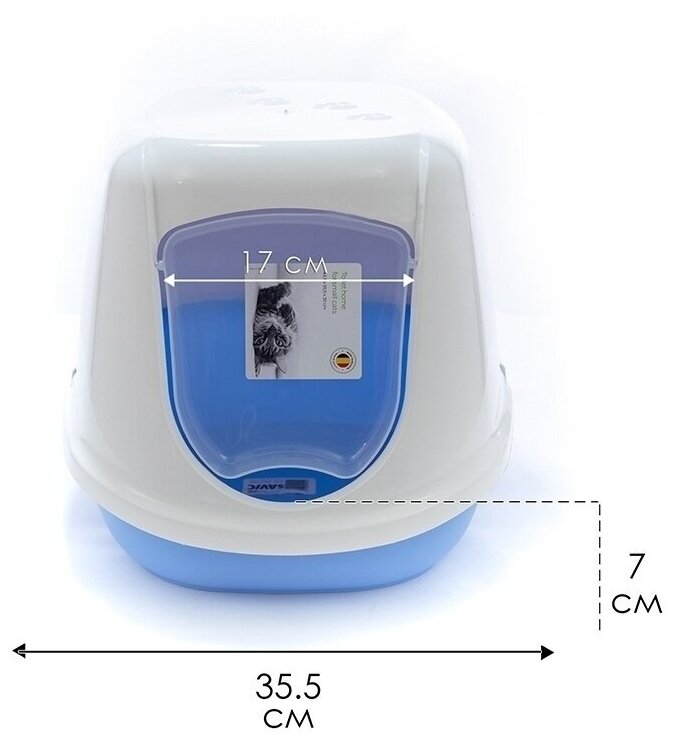 SAVIC Туалет-домик д/котят Duchesse, голубой 44,5x35,5x32 см - фотография № 5