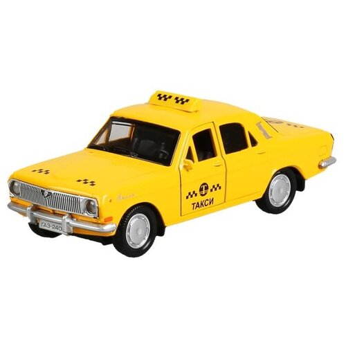 Такси ТЕХНОПАРК Газ-2401 Волга Такси (2401-12TAX-YE) 1:32, 12 см, желтый такси технопарк hyundai solaris такси solaris2 12tax 1 32 12 см желтый