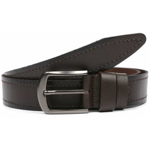 фото Ремень leo ventoni, натуральная кожа, металл, для мужчин, размер 130, длина 130 см., коричневый