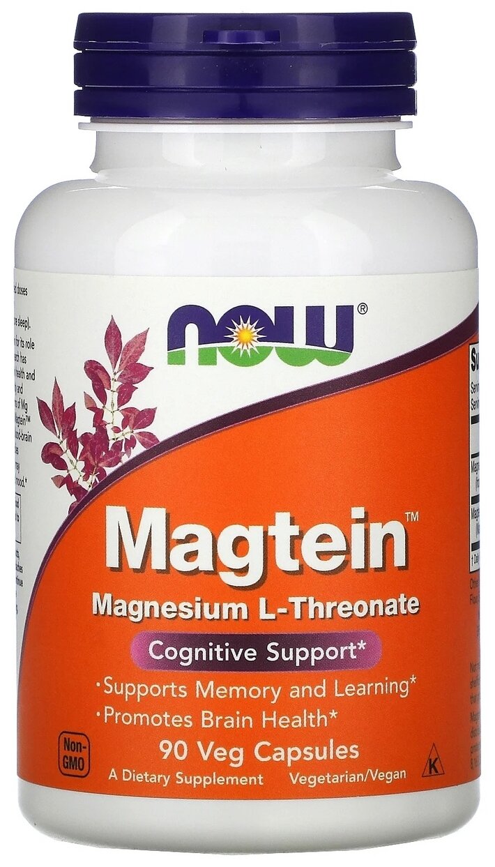 Капсулы NOW Magtein (magnesium L-Threonate)