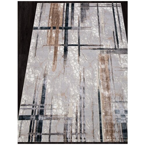 Ковер C071A - D.GREY SHIRINK / BLUE FDY - Прямоугольник - коллекция PERU 0.80x1.50