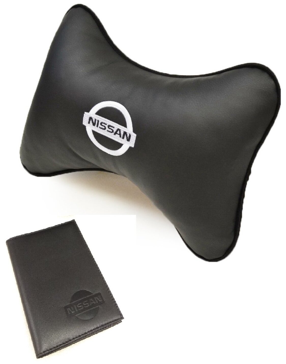 67807 Подарочный набор с автологотипом NISSAN подушка на подголовник с вышивкой и бумажник водителя с логотипом