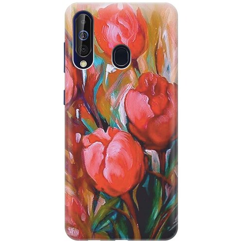 фото Силиконовый чехол на samsung galaxy a60 / m40 / самсунг а60 / м40 с принтом "тюльпаны" gosso