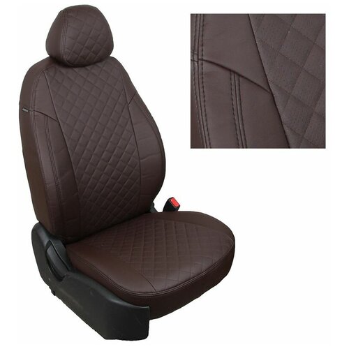 фото Чехлы на сиденья toyota corolla 10 e140, e150 1991-2020 экокожа коричневый автопилот ta-ko-e150-shosho-r