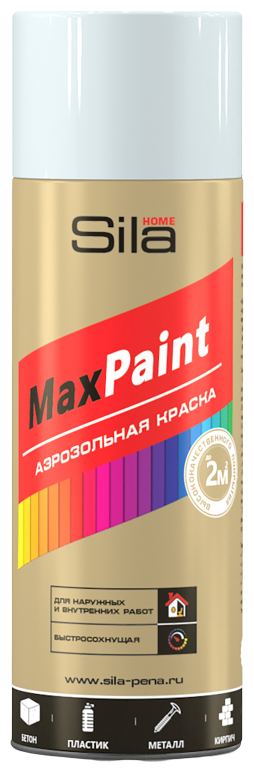 Эмаль универсальная Sila Home MaxPaint глянцевая гладкая белая 0,52 л