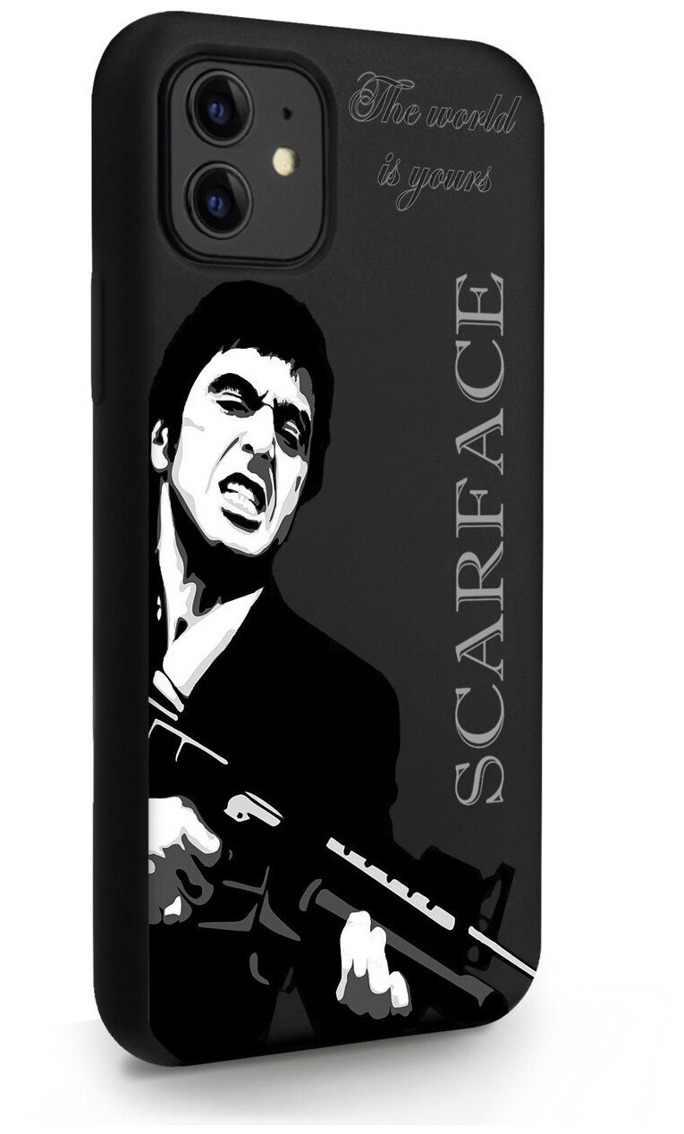 Черный силиконовый чехол MustHaveCase для iPhone 11 Scarface Tony Montana/ Лицо со шрамом для Айфон 11 Противоударный