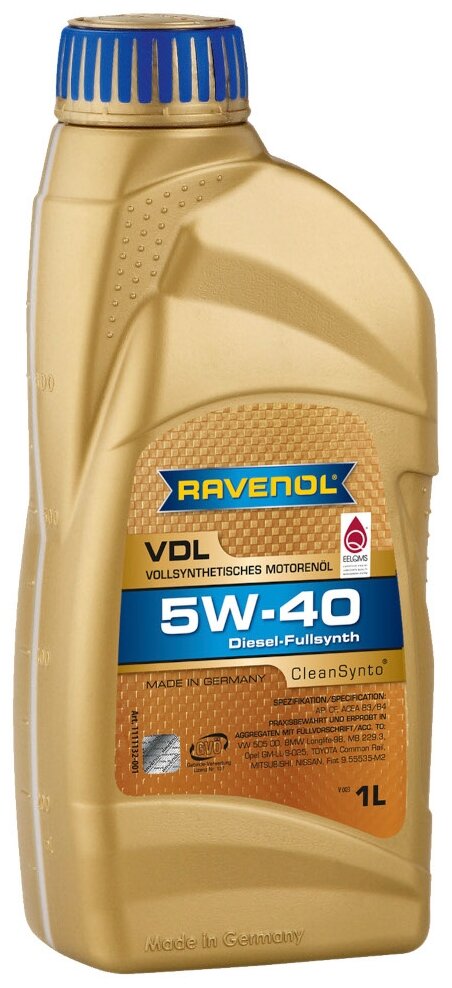 RAVENOL 4014835723719 SAE 5W-40 1L VDL NEW моторное масло