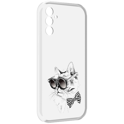 Чехол MyPads крутая кошка в очках для Samsung Galaxy M13 задняя-панель-накладка-бампер