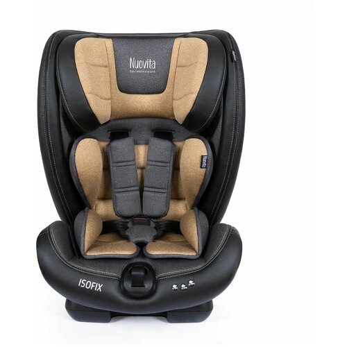 фото Автокресло детское с креплением isofix nuovita maczione n123i-1/группа: 1/2/3 – от 9 месяцев до 12 лет, вес 9-36 кг (beige/бежевый)