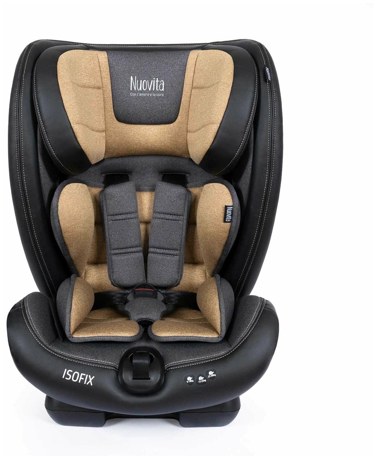 Автокресло детское с креплением Isofix Nuovita Maczione N123i-1/Группа: 1/2/3 – от 9 месяцев до 12 лет, вес 9-36 кг (Beige/Бежевый)