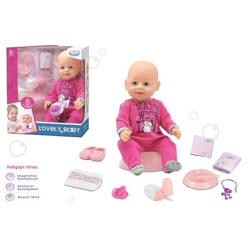 Интерактивный пупс Warm baby Lovely baby, 43 см, 8040-484 розовый пупс 43 см с аксессуарами