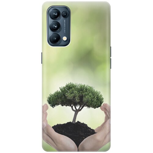 фото Силиконовый чехол на oppo reno5 / оппо рено5 с принтом "оберегайте природу gosso