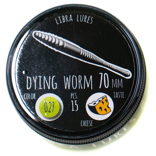 Приманка Libra Lures Dying Worm 70 (027) (Сыр) (7 см) 15шт