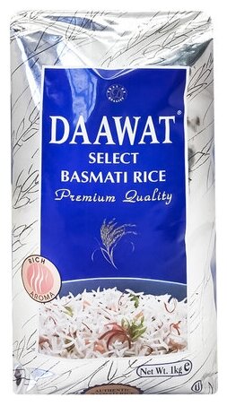 Индийский рис Селект Басмати Select Basmati Rice Daawat 1 кг - фотография № 4