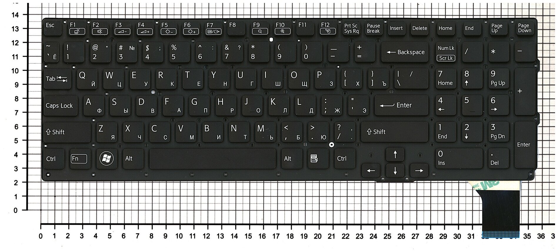 Клавиатура для ноутбука Sony Vaio VPC-SE19FJB черная без рамки