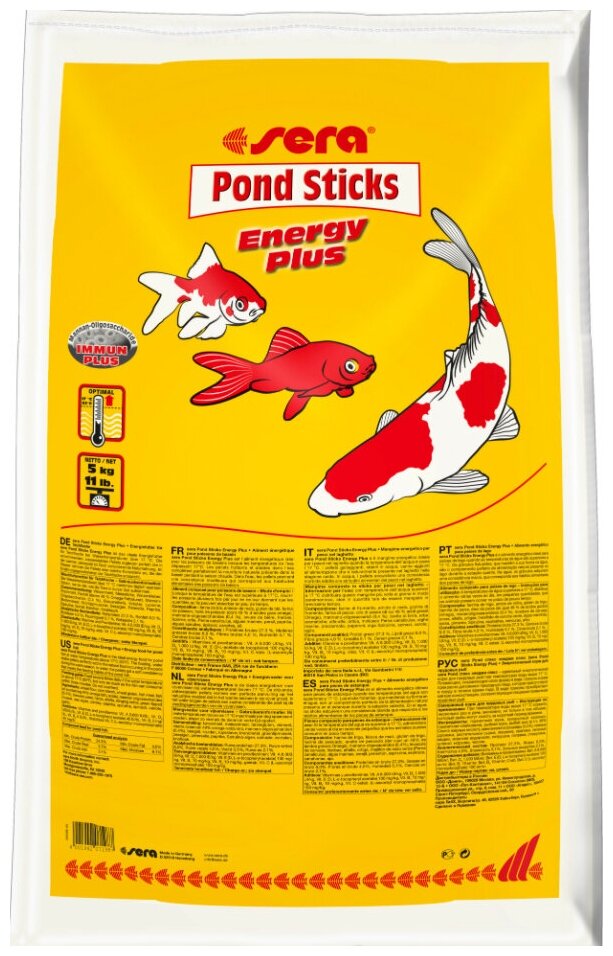 Корм для прудовых рыб Sera POND STICKS energy plus, гранулы, 5 кг