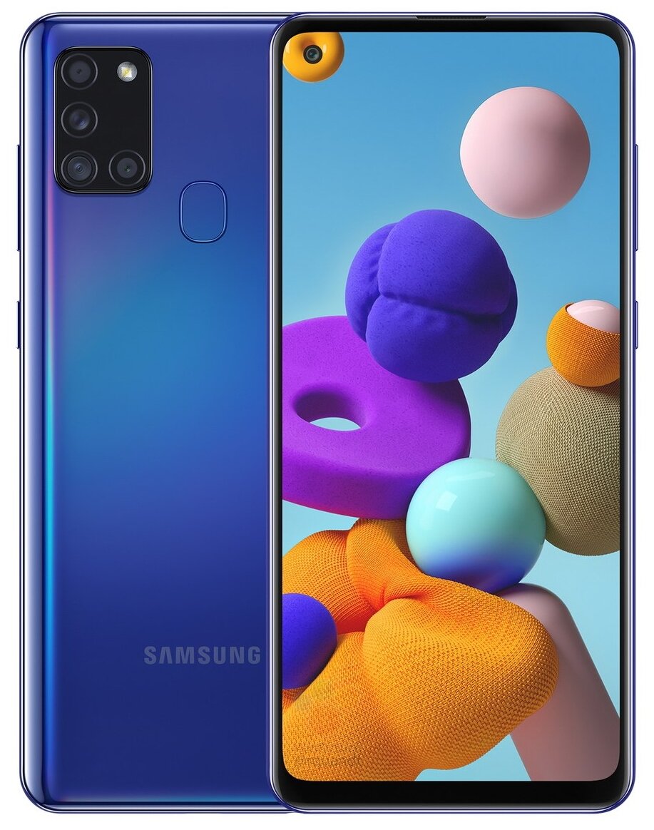 Смартфон Samsung Galaxy A21s 4/64 ГБ, Dual nano SIM, синий