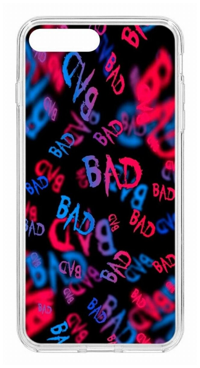 Чехол для iPhone 7 Plus/8 Plus Kruche Print Bad,противоударная пластиковая накладка с рисунком,защитный силиконовый бампер с принтом и защитой камеры