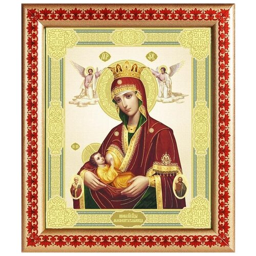Икона Божией Матери Млекопитательница, рамка с узором 21,5*25 см иверская икона божией матери рамка с узором 21 5 25 см