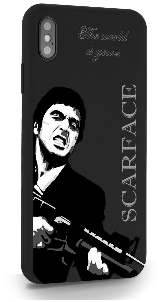 Черный силиконовый чехол MustHaveCase для iPhone XsMax Scarface Tony Montana Лицо со шрамом для Айфон 10С Макс Противоударный