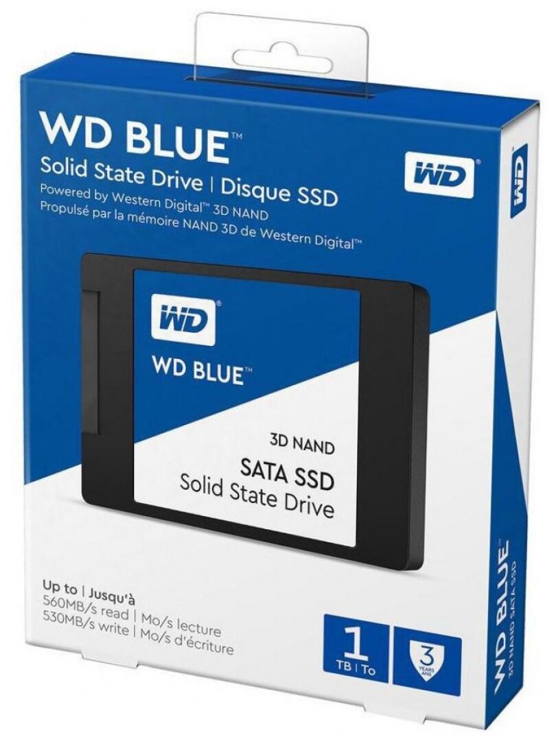 Внутренний SSD диск WD Blue 1TB, SATA3, 2.5