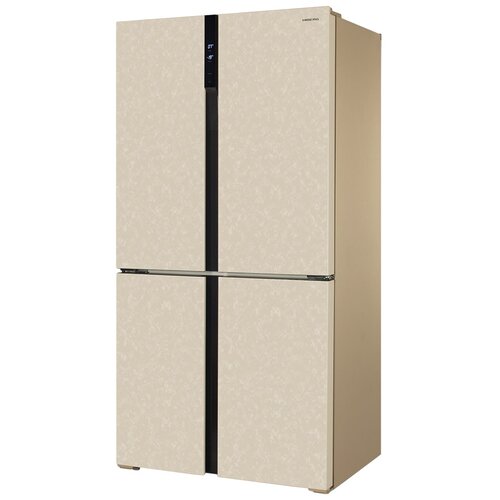 Холодильник HIBERG RFQ-500DX NFYM INVERTER отдельностоящий, 4 двери, 545 л, бежевый мрамор