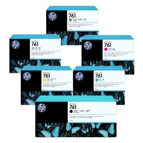 HP Картриджи комплектом HP T7100-INK-PACK 761 полный набор 6 шт. MultiPack 2775 мл