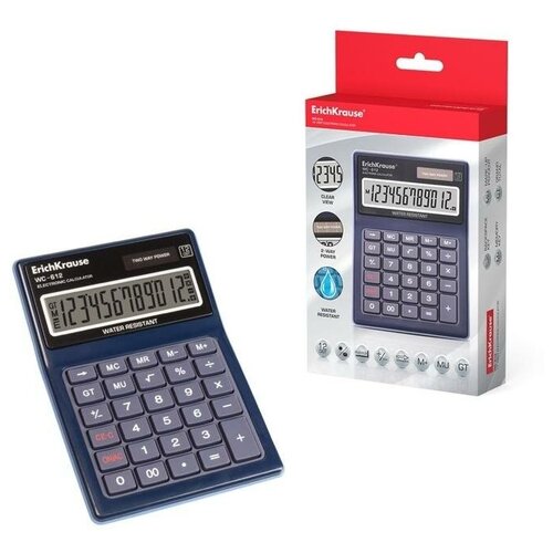 Калькулятор настольный 12-разр, ErichKrause WC-612 водонепроницаемый 40612 .