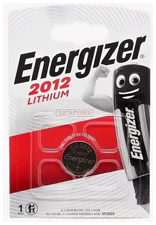 Батарейка Energizer CR2012 BL1 Lithium 3V (1/10/140) Energizer 00-00008450 - фото №7