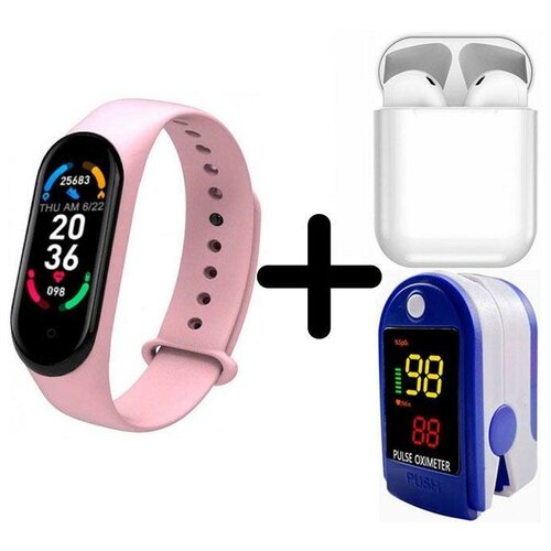 Умные часы BandRate Smart BRSM66BP-SET5 с беспроводными наушниками и пульсометром мониторингом кислорода в крови 413000₽