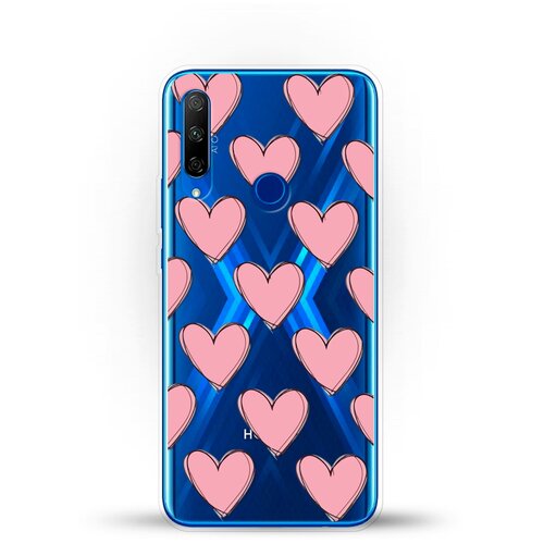 фото Силиконовый чехол узор из сердец на honor 9x premium andy & paul