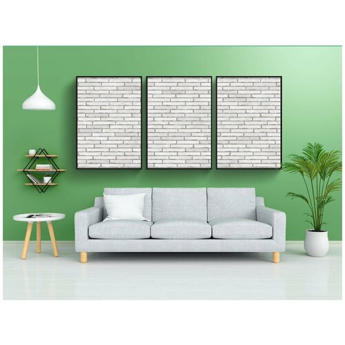 фото Набор модулных постеров для интерьера "стена, кирпичи, шаблон" 60x90 см. в тубусе, без рамки lotsprints